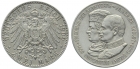 Sachsen 2 Mark 1909 - Friedrich August III. mit Markgraf Friedrich I.